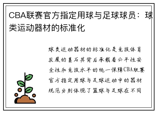 CBA联赛官方指定用球与足球球员：球类运动器材的标准化